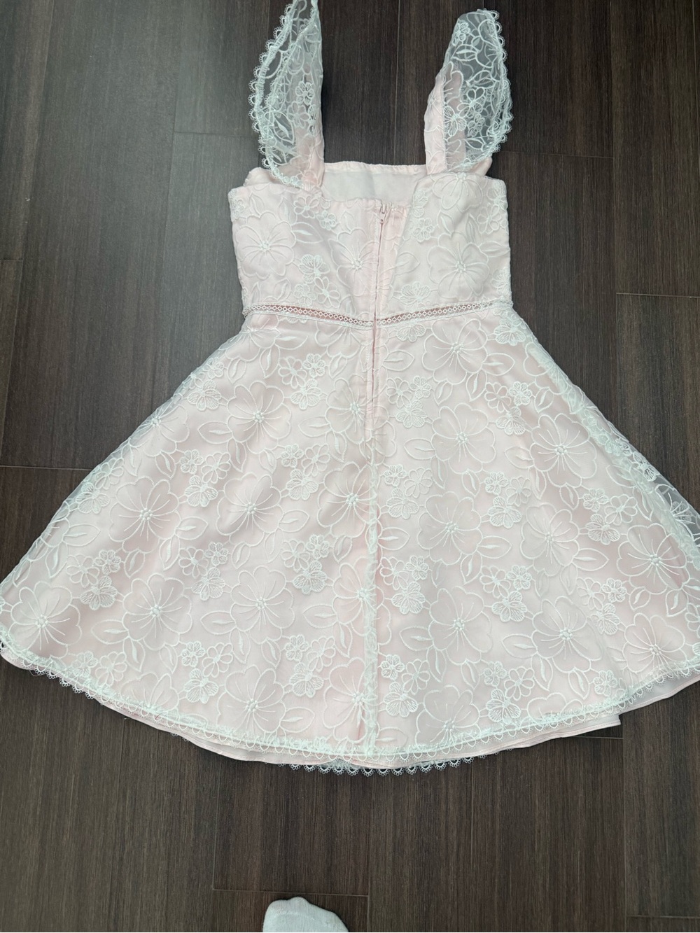 Rare Editions Light Pink Lace Floral Party Dress